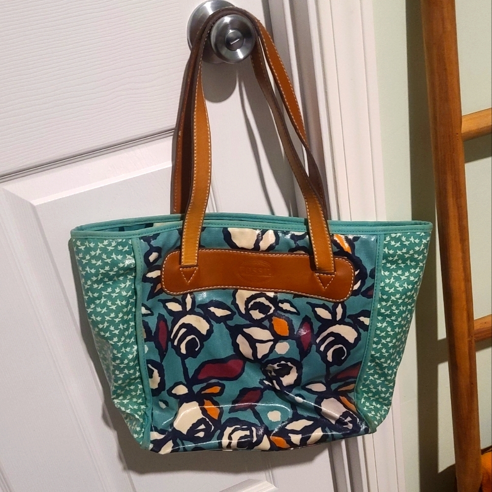 Fossil | Blue Floral Tote